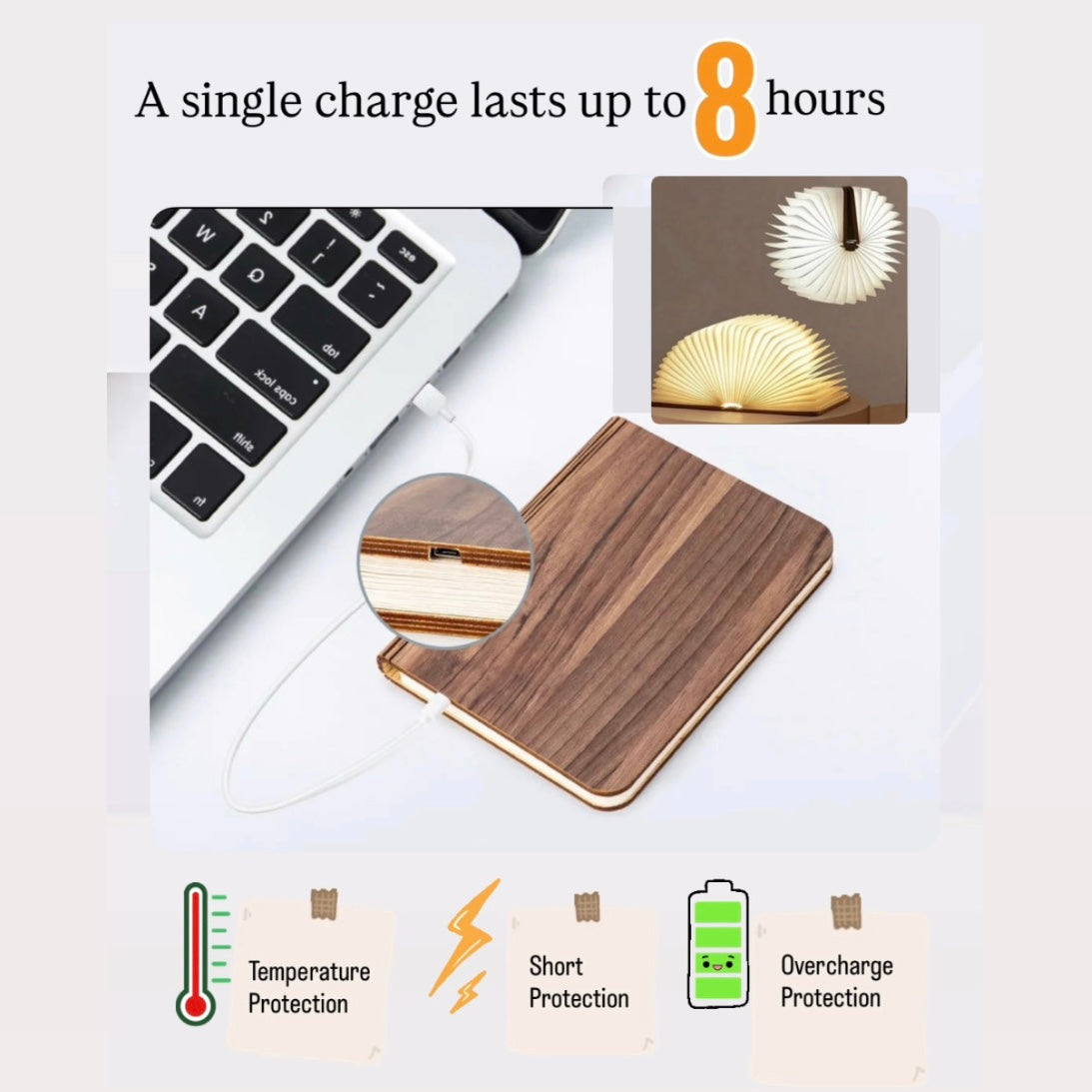 IlumiBook™ - Magical Book Lamp | Opens Like Real Book | USB Rechargeable Night Light for Kids & Adults